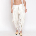 Men White Solid Dhoti