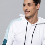 Men White Hooded Sweatshirt