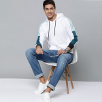 Men White Hooded Sweatshirt