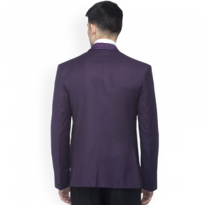 Purple Slim Fit Single-Breasted Tuxedo Blazer