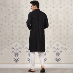 Ethnic Motifs Embroidered Sequinned Detail Mandarin Collar Straight Kurta