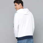 Men White Hooded Sweatshirt